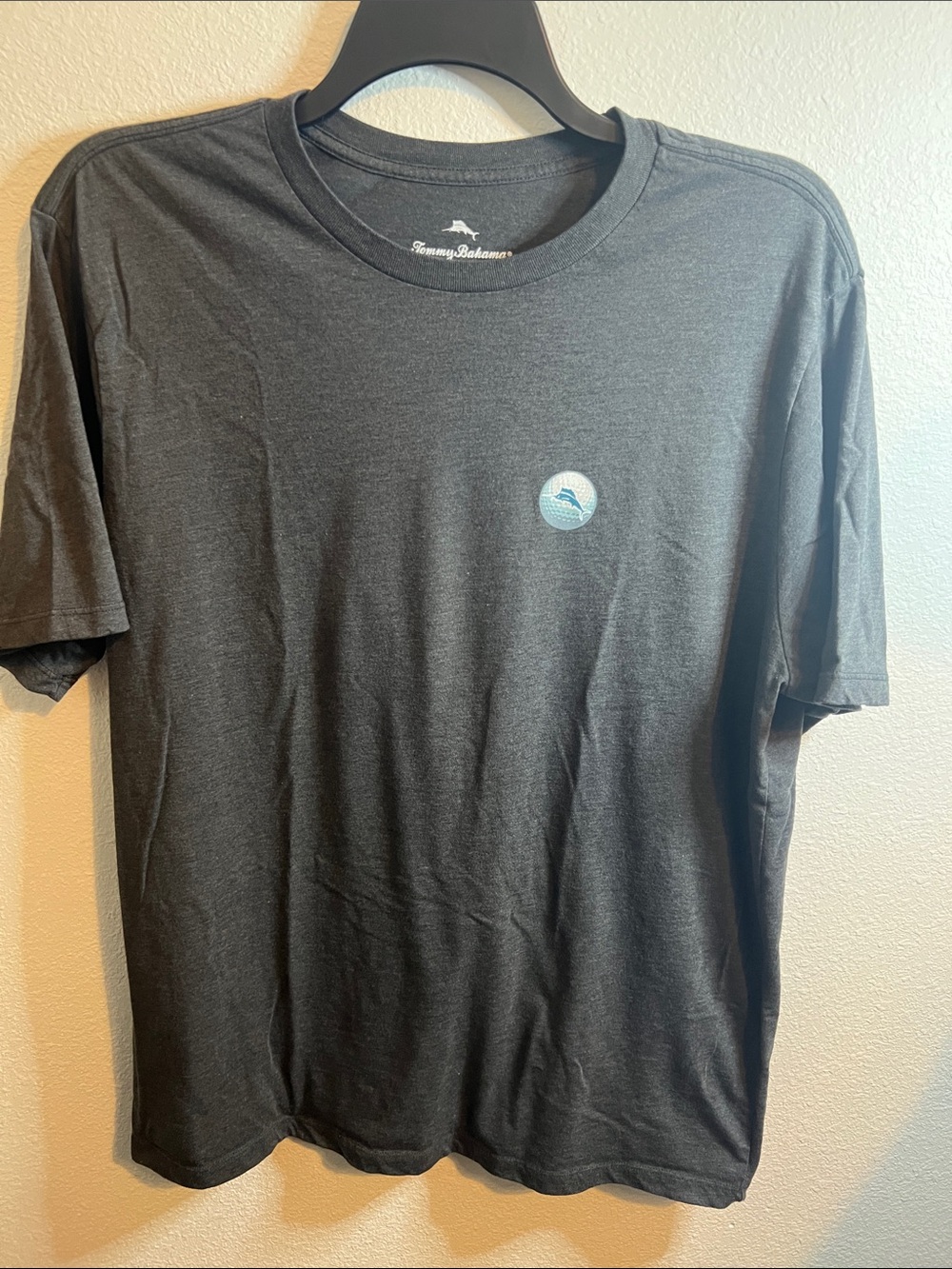 Tommy Bahama Men's Short-Sleeve Crewneck T-Shirt in Charcoal with Logo